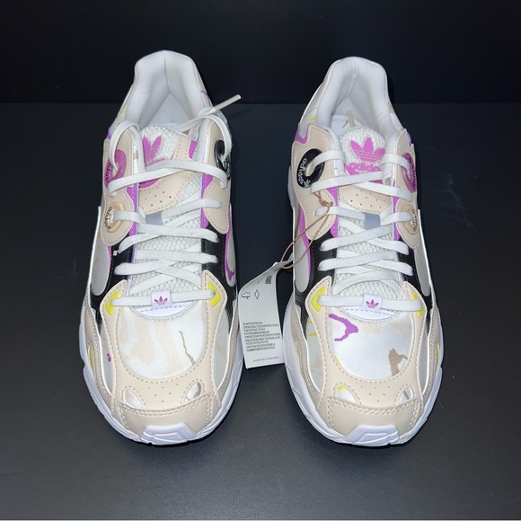 Adidas Women's Purple, Yellow, and Black Sneakers - Picture 4 of 11